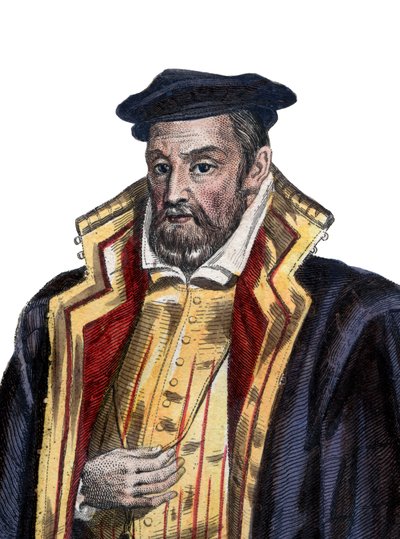 Ritratto di Gaspard II de Coligny, Signore di Chatillon, nobile e ammiraglio francese da French School