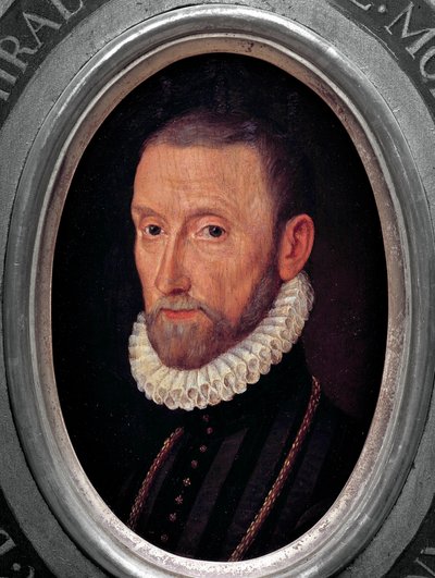 Ritratto di Gaspard de Coligny, Ammiraglio di Francia (1519-1572) Dipinto della Scuola Francese da French School