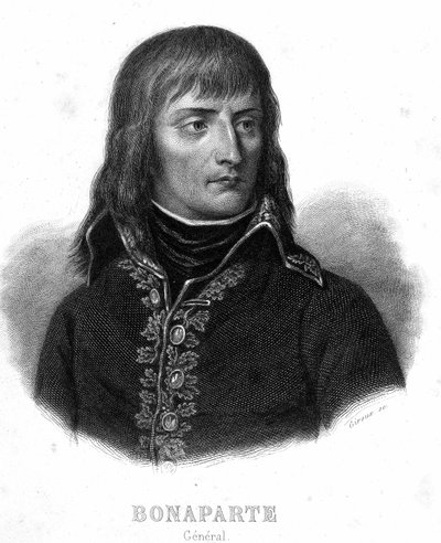 Ritratto del Generale Bonaparte - in "Revolution francaise" di Thiers. XIX secolo da French School