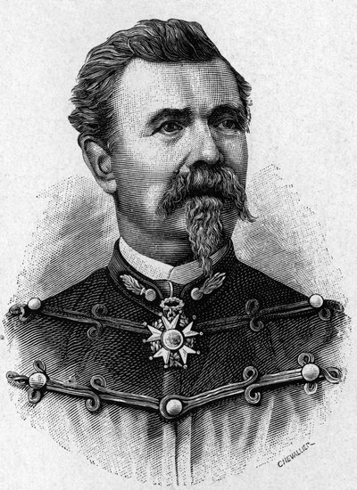 Ritratto del Generale de Reffye - in "Album della Scienza; illustri scienziati; Grandi scoperte" 1896 da French School