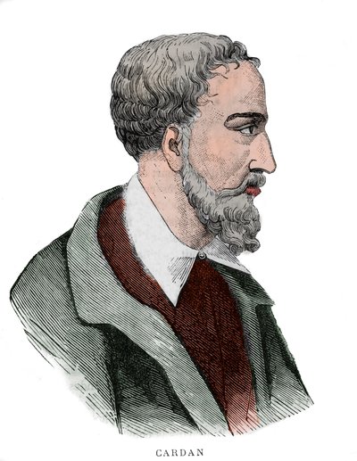 Ritratto di Gerolamo Cardano (Girolamo Cardano, Hieronymus Cardanus o Jerome Cardan) da French School
