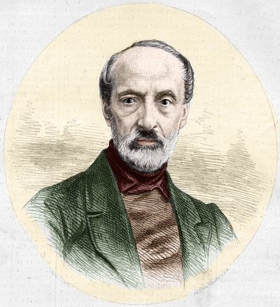 Ritratto di Giuseppe Mazzini (1805-1872), politico e nazionalista italiano. Incisione in 