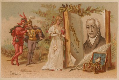 Ritratto di Goethe e scena dal Faust da French School
