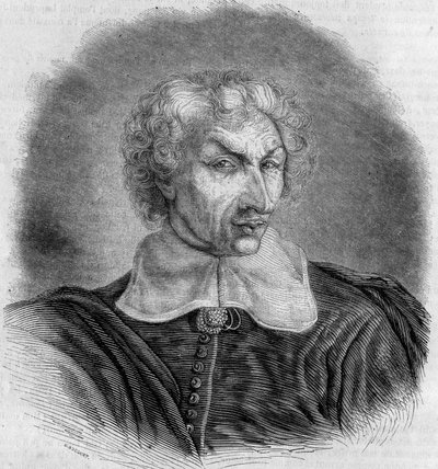 Ritratto di Gui (Guy) Patin (1601-1672), medico e scrittore francese. Incisione di Bocour in 
