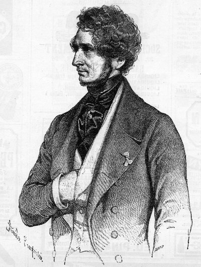 Ritratto di Hector Berlioz (1803-1869) intorno al 1847 da una litografia di Amedee Charpentier da French School