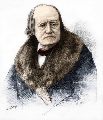 Ritratto di Henri Milne Edwards. Naturalista francese 1800-1885. Incisione in 