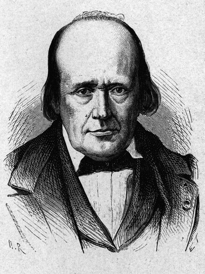Ritratto di Henri Milne - Edwards (1800 - 1885), fisiologo francese - in "Album della Scienza; illustri scienziati; Grandi scoperte" 1896. da French School