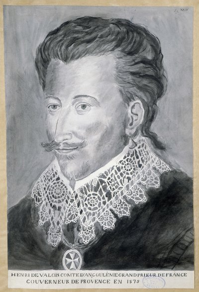 Ritratto di Enrico di Valois, Conte di Angoulême, Gran Priore di Francia, Governatore della Provenza nel 1579 da French School