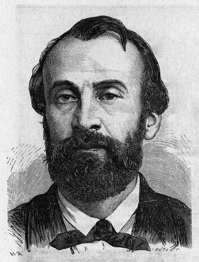 Ritratto di Henry Giffard (1825 - 1882), ingegnere francese - in "Album della Scienza; illustri scienziati; Grandi scoperte" 1896 da French School