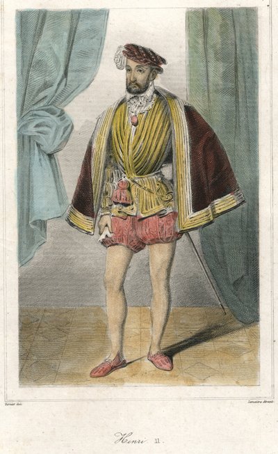 Ritratto di Enrico II (1519 - 1559) con una spada da French School