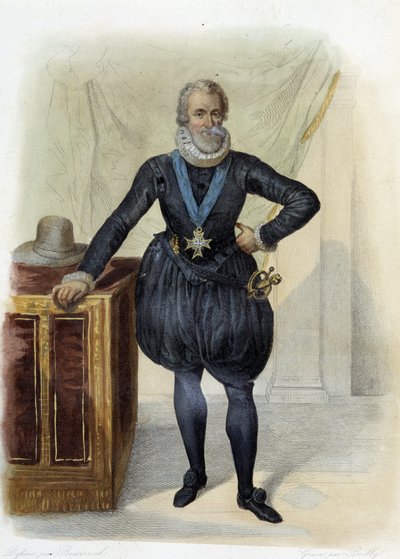 Ritratto di Enrico IV, Re di Francia (1553-1610) - in "Le Plutarque français", Ed. Mennechet da French School