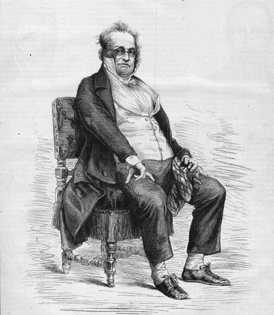 Ritratto di Henry Monnier, drammaturgo, disegnatore e comico francese. È vestito come 