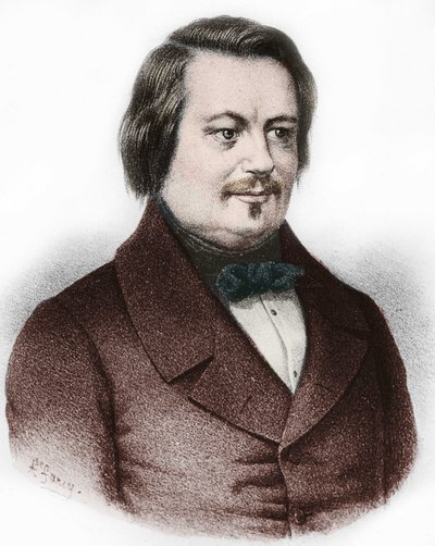 Ritratto di Honoré de Balzac (1799-1850), romanziere francese da French School