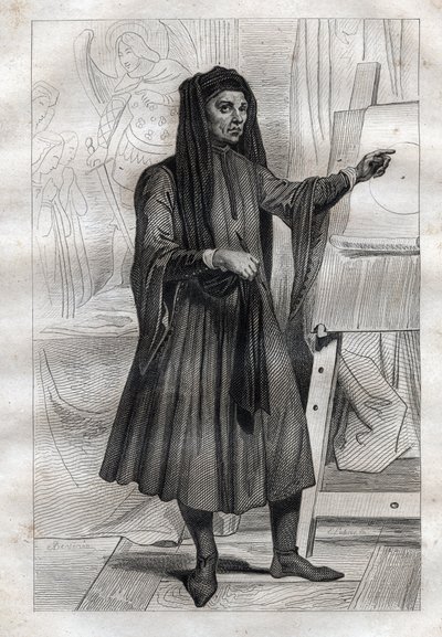Ritratto del pittore italiano Giotto di Bondone (Ambrogiotto di Bondone) da French School