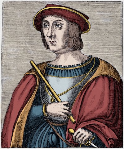 Ritratto di Jacques II de Chabannes (La Palice) (1470-1525) incisione da 