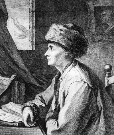 Ritratto di Jean-Jacques Rousseau, c.1761 da French School