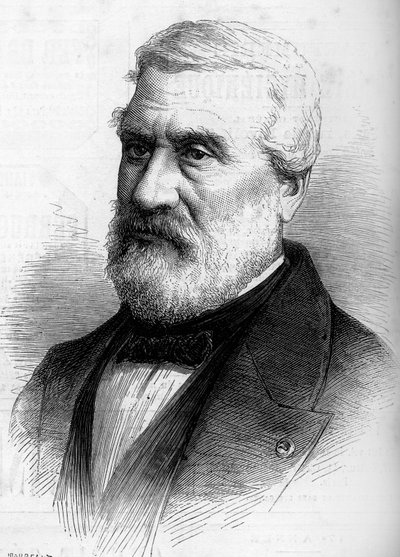 Ritratto di Jean Antoine Theodore, Barone Gudin (1802-1880), pittore francese. Incisione in 