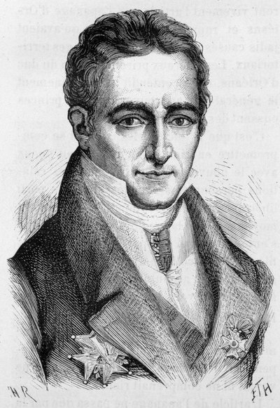 Ritratto di Jean Baptiste, conte di Villele, politico francese (1773 - 1854) - in "L