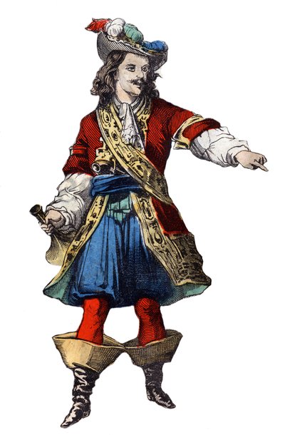 Ritratto di Jean Bart, corsaro francese. Immagine di Epinal della fine del XIX secolo. da French School