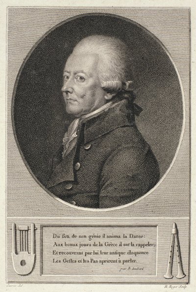 Ritratto di Jean Georges Noverre inciso da B. Roger da French School