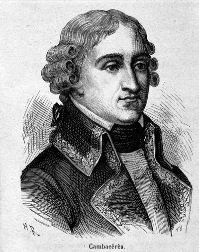 Ritratto di Jean Jacques Régis de Cambacérès, Duca di Parma, giurista e politico francese (1753-1824) - incisione - in "L