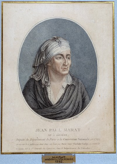 Ritratto di Jean Paul Marat (1743-1793), medico, pubblicista e politico francese da French School