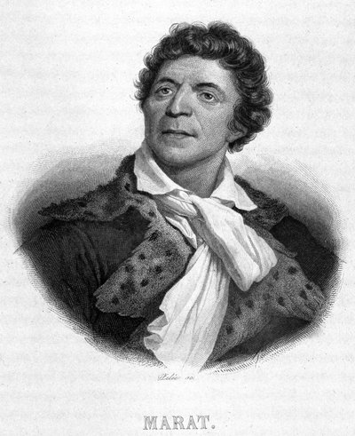 Ritratto di Jean Paul Marat (1743 - 1793) - in "Rivoluzione francese" di Thiers. XIX secolo da French School