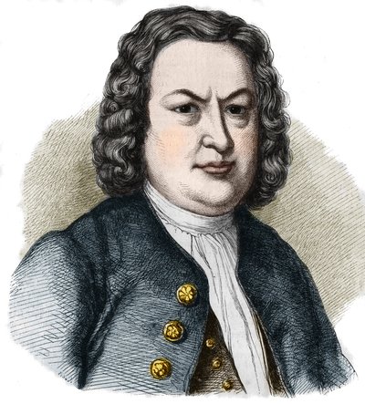 Ritratto di Johann Sebastian Bach (1685-1750) compositore tedesco. Incisione del 1858. da French School