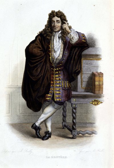 Ritratto di Jean de La Bruyere, scrittore e moralista francese (1645-1696) in Ed. Mennechet, "Le Plutarque francais" da French School