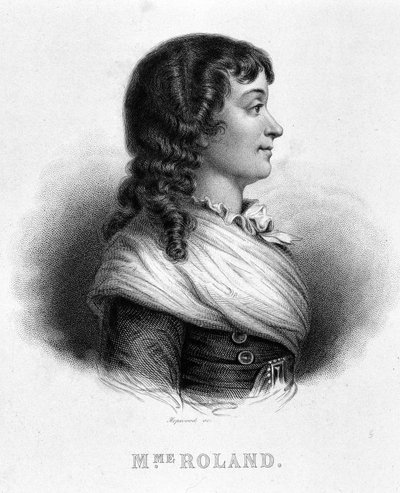 Ritratto di Jeanne Marie o Manon Philipon, Madame Roland (1754 - 1793) - in "Rivoluzione francese" di Thiers da French School