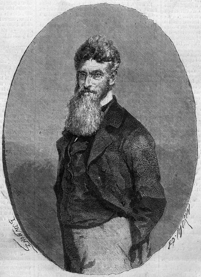 Ritratto di John Brown (1800-1859), attivista americano contro la schiavitù. Incisione in "Le Monde Illustré" n°140 del 17 dicembre 1859. da French School