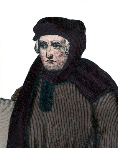 Ritratto di Jean Froissart (1337-1404), cronista medievale francese da French School