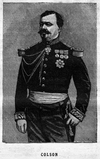 Ritratto di Joseph Emile Colson (1821-1870), generale francese. Incisione in "Les Illustrations De L