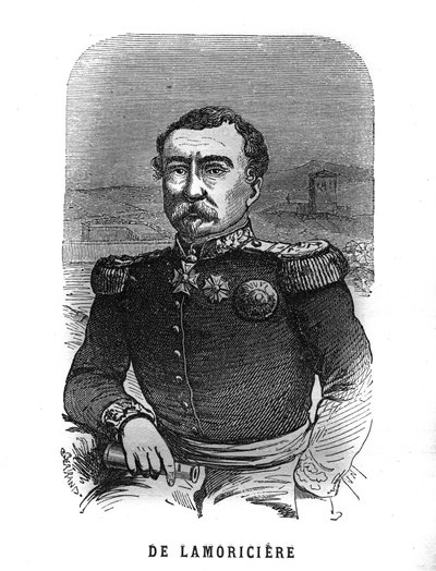 Ritratto di Joseph Vantini, detto Youssouf (1808-1866), generale francese. Incisione in "Les Illustrations De L