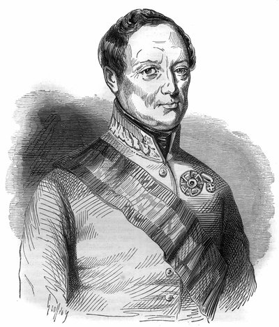 Ritratto di Joseph Wenzel Radetzky von Radetz (o Conte Joseph Radetzky) (1766-1858), maresciallo austriaco. Incisione in 