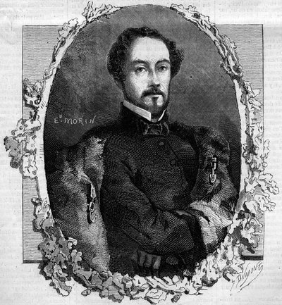 Ritratto di Juan Prim y Prats, Conte di Reus (1814-1870), generale e politico spagnolo. Incisione in "Le Monde Illustré" n.151 del 3 maggio 1860. da French School