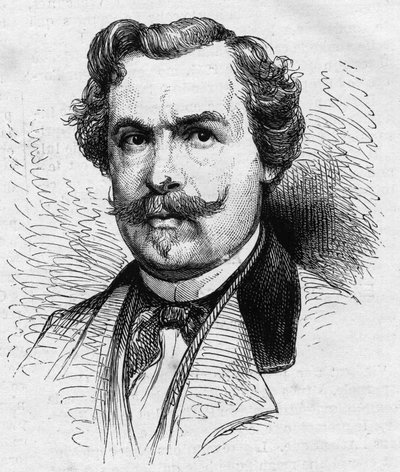 Ritratto di Jules de Goncourt (1830-1870), scrittore francese. Incisione in "Le Monde Illustré" n. 690 del 2 luglio 1870 da French School