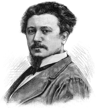 Ritratto di Karl Daubigny (1846-1886), pittore francese. Incisione in "Le Monde Illustré", 5 giugno da French School