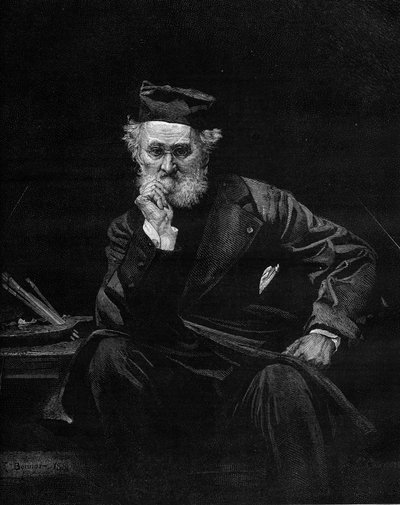 Ritratto di Léon Cogniet (1794-1880), pittore francese. Incisione in 