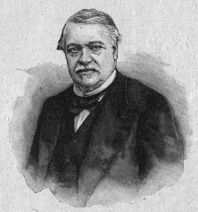 Ritratto di Leon Say (1826-1896), economista e politico francese. Incisione in 
