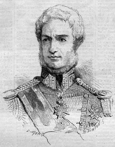 Ritratto di Leopoldo II (1797-1870), Granduca di Toscana. Incisione in 