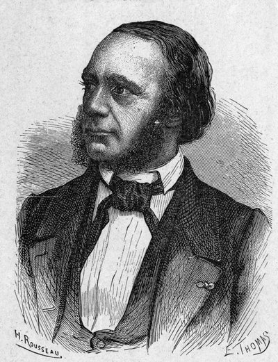 Ritratto di Louis Breguet (1804 - 1883), orologiaio e inventore di apparecchi telegrafici - in "Album della Scienza; illustri scienziati; Grandi scoperte" 1896. da French School