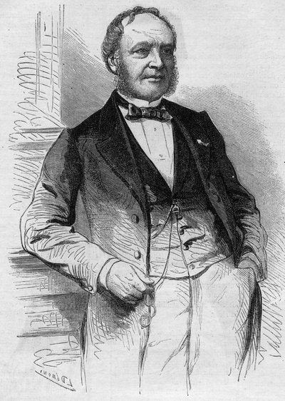 Ritratto di Louis Christophe François Hachette (1800-1864), editore francese. Incisione in 