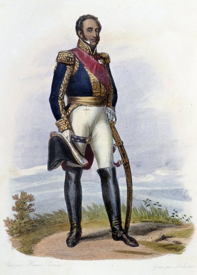 Ritratto di Louis Gabriel (Louis-Gabriel) Suchet (1770-1826), maresciallo di Francia. in Ed. Mennechet, "Le Plutarque francais" da French School