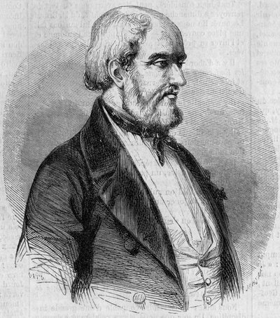 Ritratto di Louis Garneray (1783-1857), marinaio, pittore e storico marittimo francese. Incisione in "Le Monde Illustré" n.26 del 10 ottobre da French School