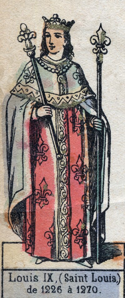 Ritratto di Luigi IX di Francia, detto San Luigi. Illustrazione fine XIX secolo da French School