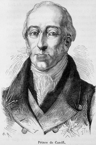 Ritratto di Luigi V Giuseppe di Borbone-Conde (1736-1818), ottavo principe di Conde, uomo di guerra francese- in "L