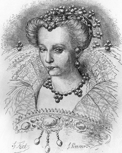 Ritratto di Luisa di Lorena (1553-1601), moglie di Enrico III. In 