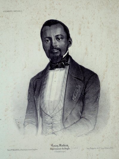 Ritratto di Louisy Mathieu (1817-1874), ex schiavo e deputato di Guadalupa. Incisione del XIX secolo da French School