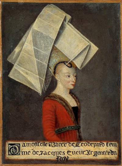 Ritratto di Macee de Leodepard, moglie del mercante francese Jacques Coeur da French School